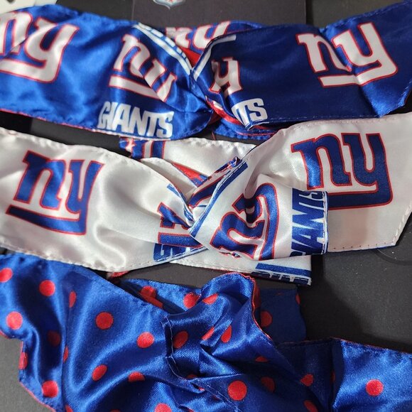 New York Giants 3 Piece Wired Hair Ties - Picture 1 of 6